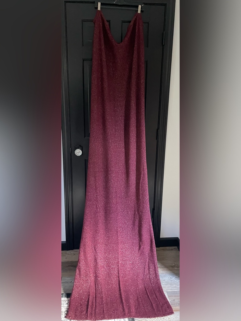 100 % Cashmere Charter Club Wine & Gold Flecked Wrap Scarf